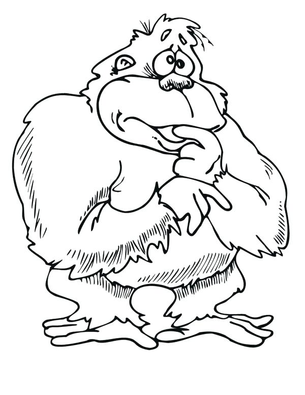 600x776 Orangutan Coloring Page Gorilla Monkey Coloring Page Orangutan