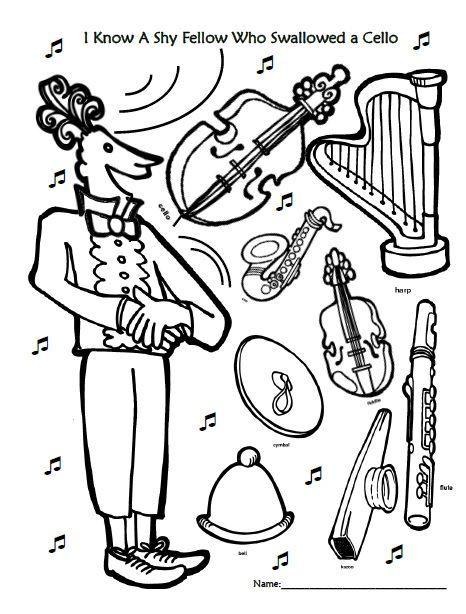 466x614 I Know A Shy Fellow Who Swallowed A Cello Coloring Page