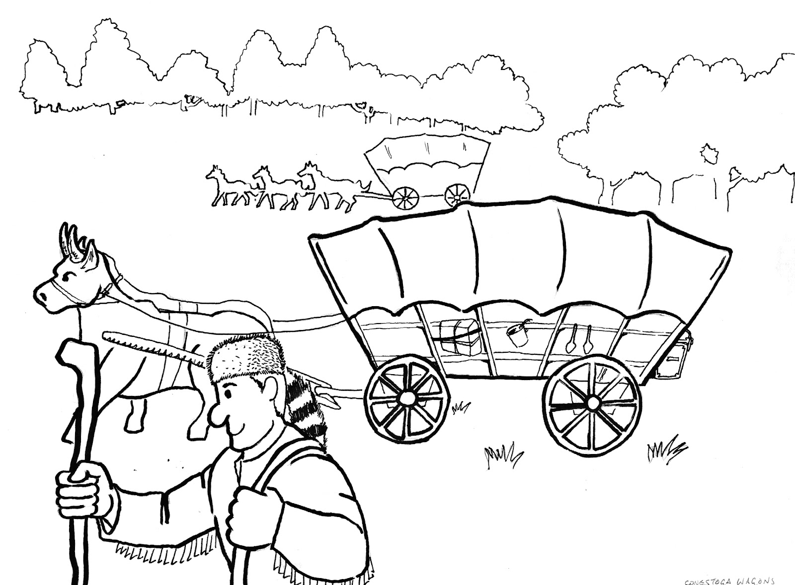 1600x1179 Adult Wagon Coloring Page Conestoga Wagon Coloring Page. Little