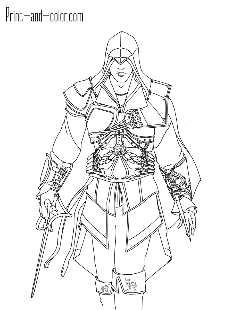 900x1200 Assassin's Creed Coloring Pages Print