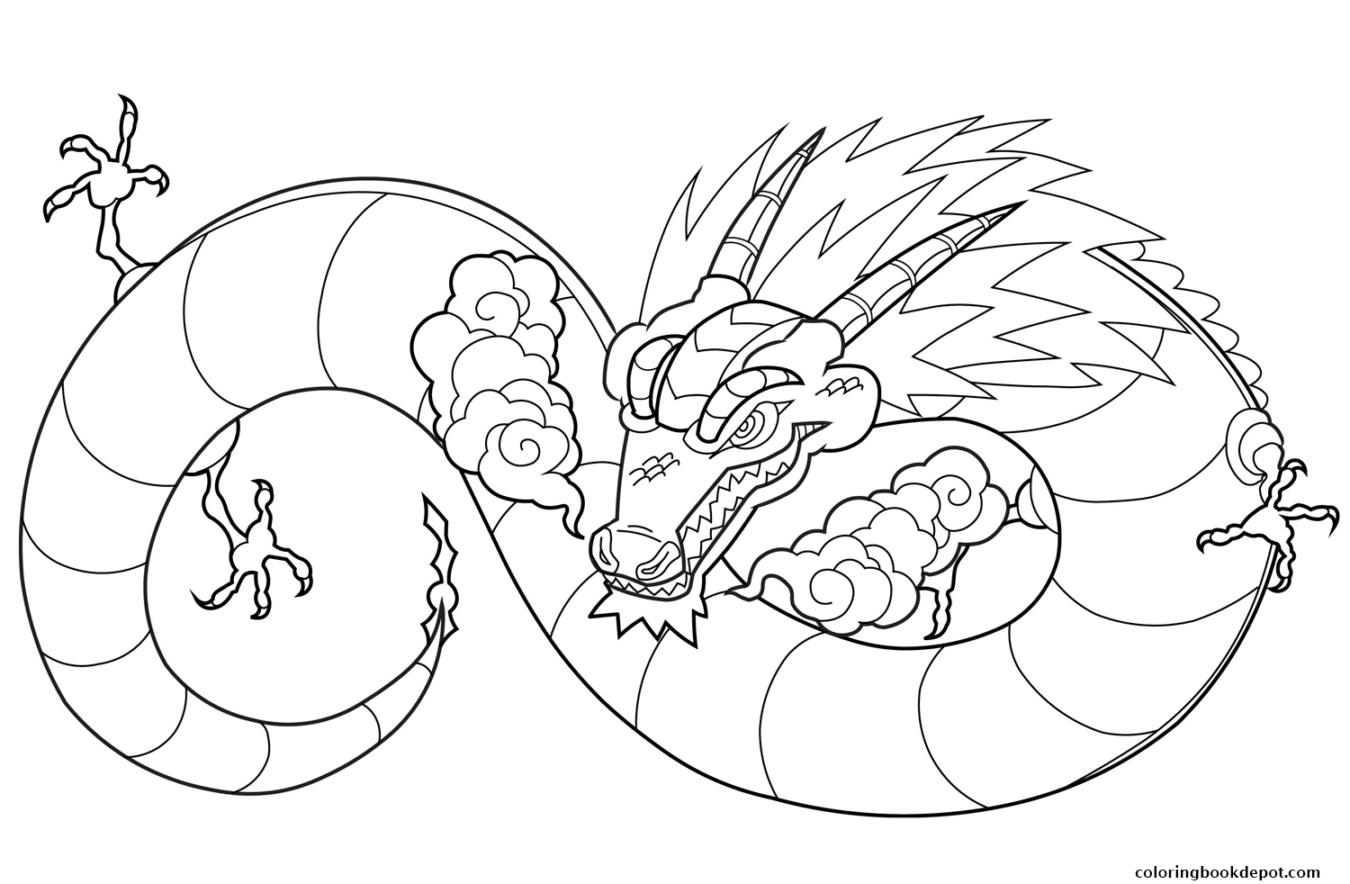 1500x982 Oriental Dragon By Koffinkats1 Coloring Pages