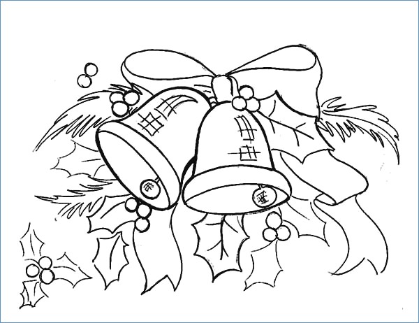 600x462 Bell Christmas Ornament Merry Christmas Coloring Page