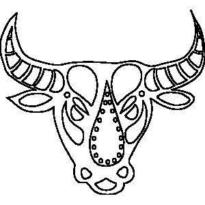 300x300 Ornate Taurus Zodiac Coloring