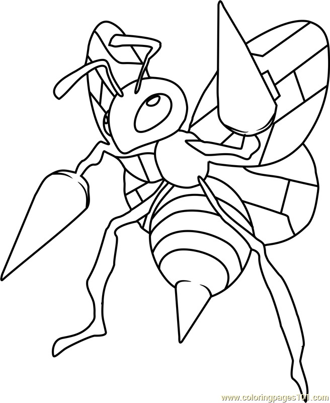 656x800 Beedrill Pokemon Coloring Page