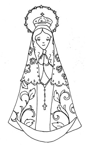 303x519 Our Lady Of The Rosary Victory Oct 7th Catholic Coloring Page