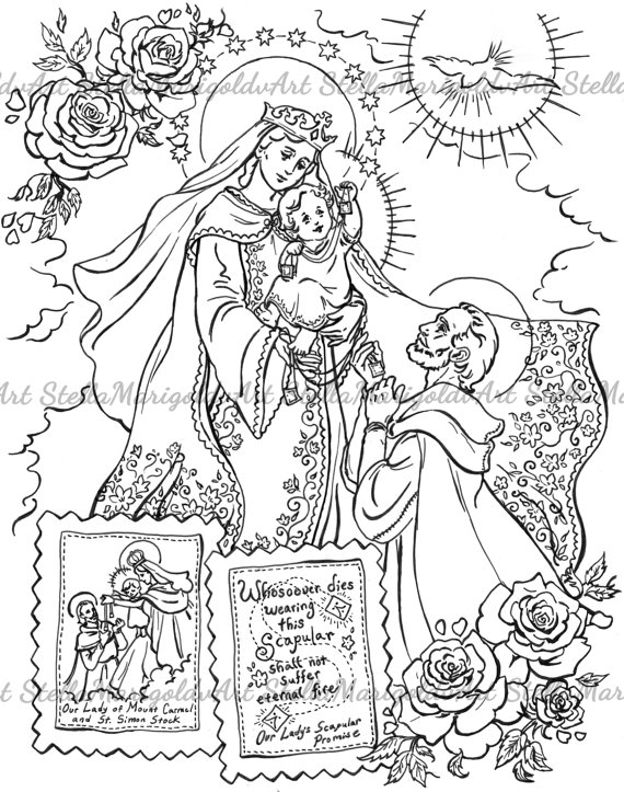 570x723 Our Lady Of Mount Carmel Saint Simon Stock And The Brown