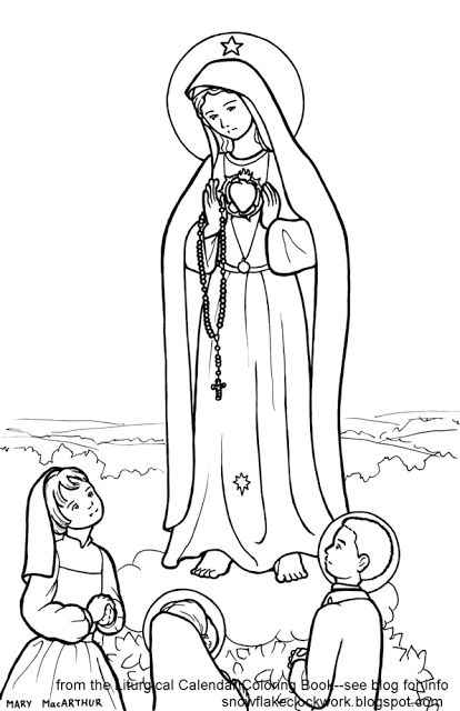 414x640 Snowflake Clockwork Our Lady Of Fatima Coloring Page