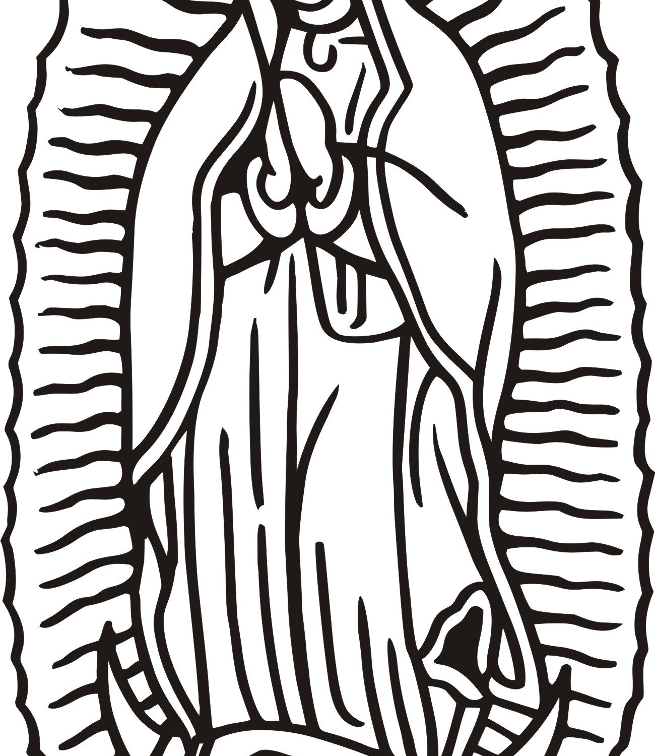 1300x1500 Our Lady Of Guadalupe Coloring Page Pages Kids Remarkable