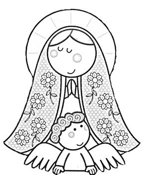 290x353 Virgin Guadalupe Coloring Pages Virgencita Our Lady