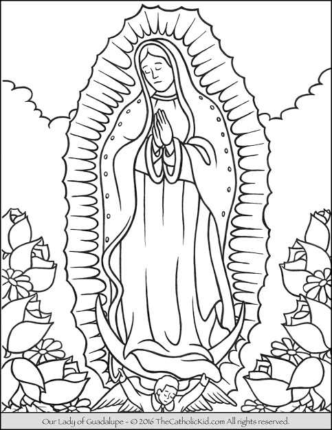 483x625 Best Hd Our Lady Of Guadalupe Coloring Page Heart With Wing Images