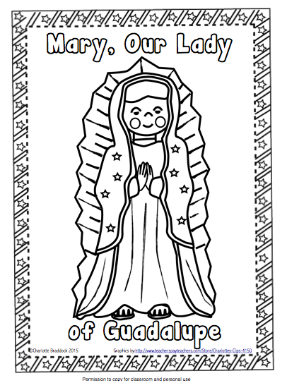 406x543 Classroom Freebies Free Our Lady Of Guadalupe Coloring Page Inside