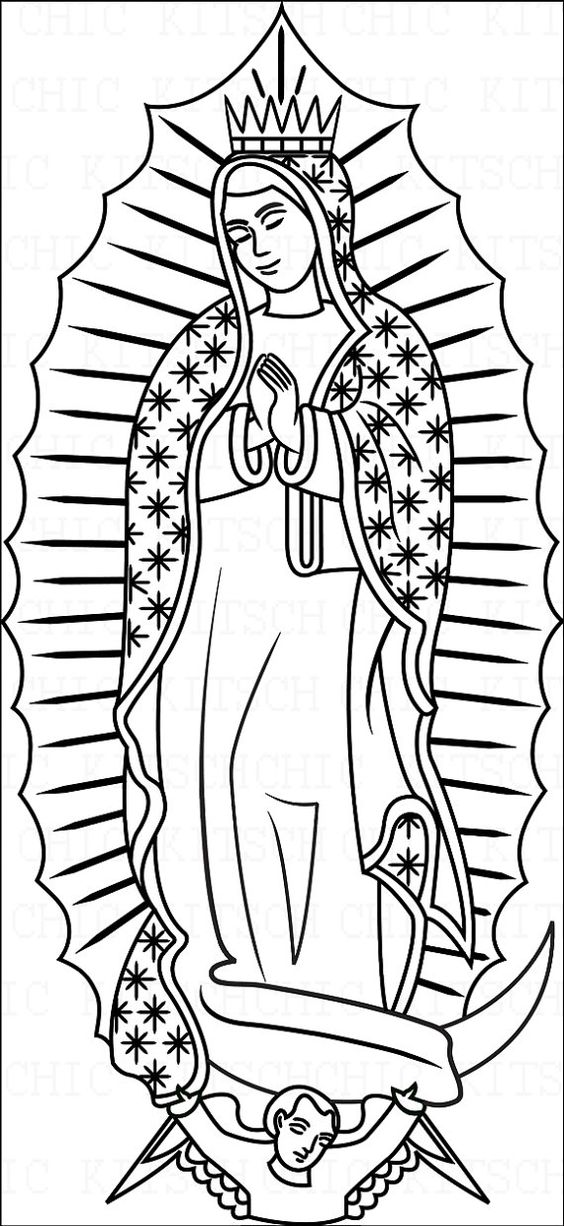 564x1226 Color Your Own Our Lady Of Guadalupe Digital Picture By Chickitsch