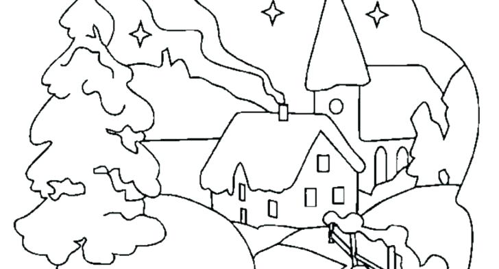 728x393 Free Winter Scene Coloring Pages Printable Of Scenes 6 To Print
