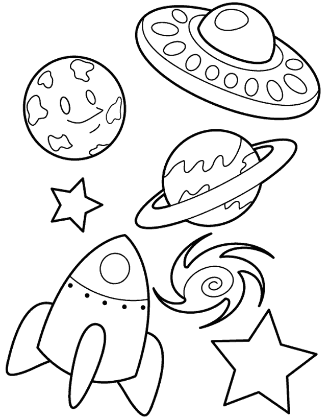 645x818 Space, Rocket, Planets Coloring Page For Kids Para