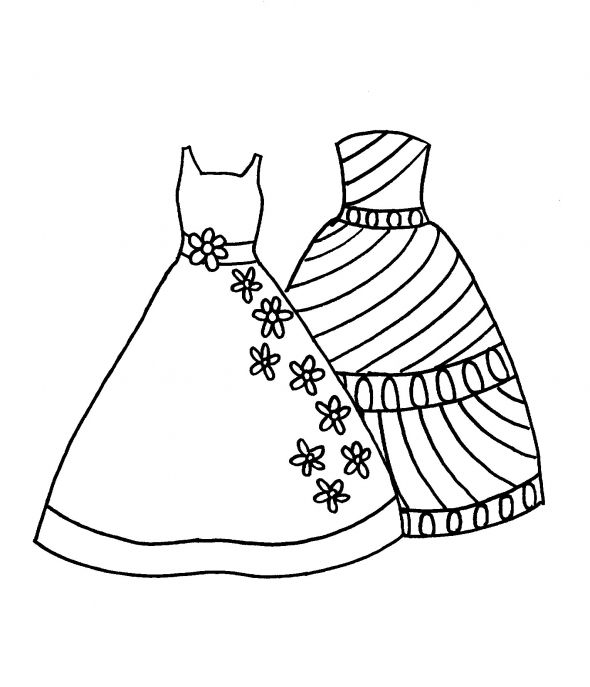 590x687 Fashion Dress Coloring Pages