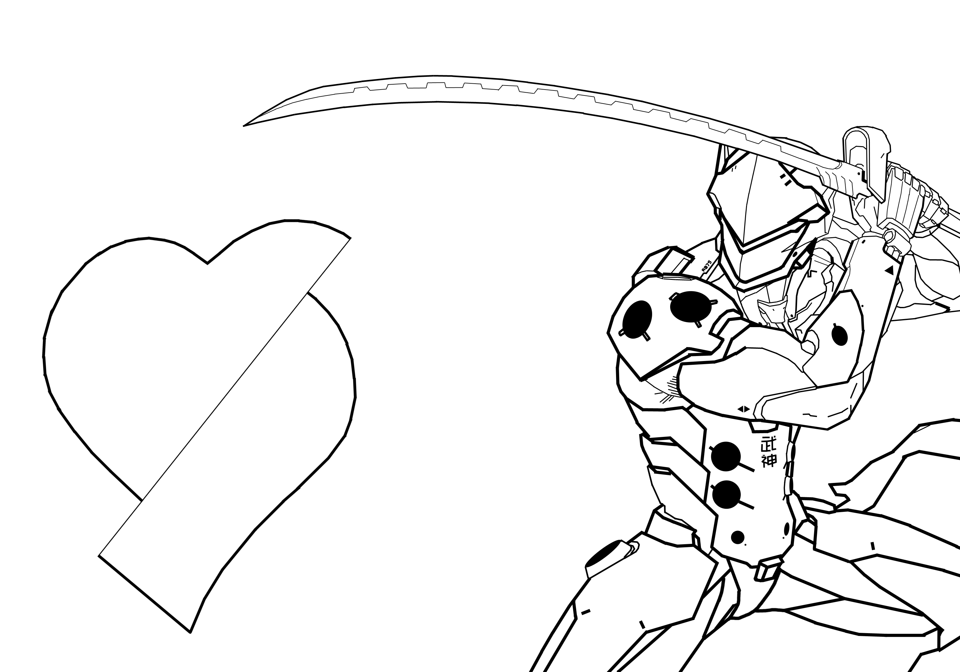 3087x2161 New Overwatch Genji Coloring Pages Overwatch Hanzo Coloring Pages