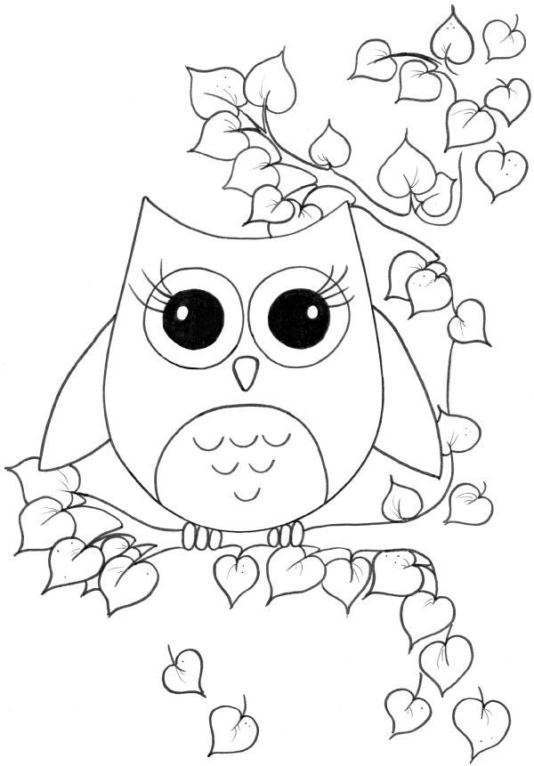 600x861 Owl Coloring Pages For Kids