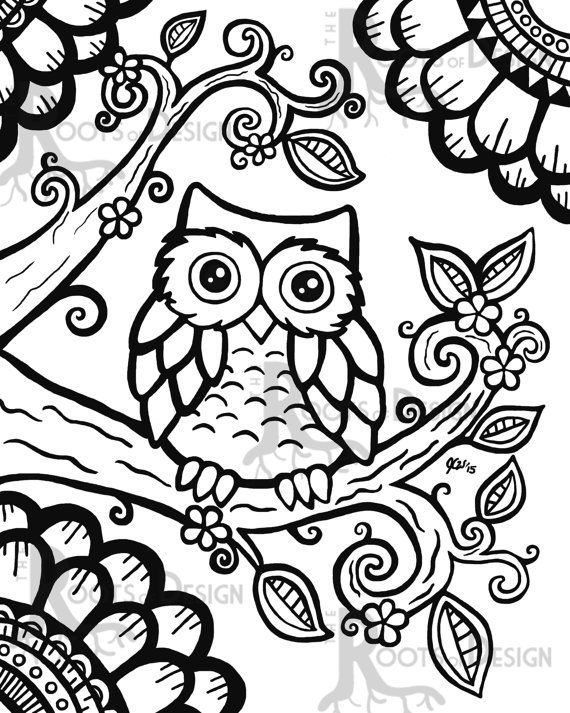 570x713 Free Printable Owl Coloring Pages For Adults