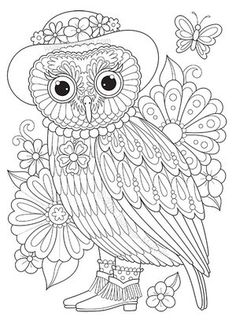 236x320 Owl Coloring Page From Thaneeya Mcardle's Groovy Owls Coloring