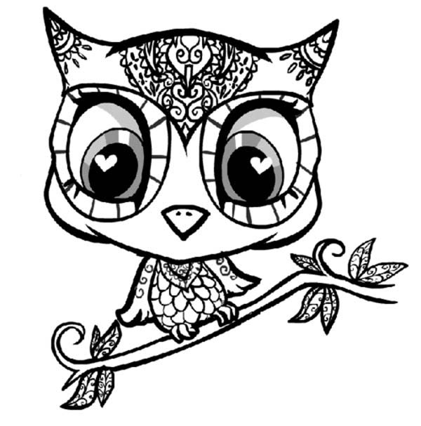 600x607 Coloring Pages Owls For Adults Pleasing Free Coloring Pages