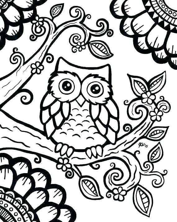 570x713 Coloring Pages Of Owls Snowy Owl Coloring Pages Owls Coloring