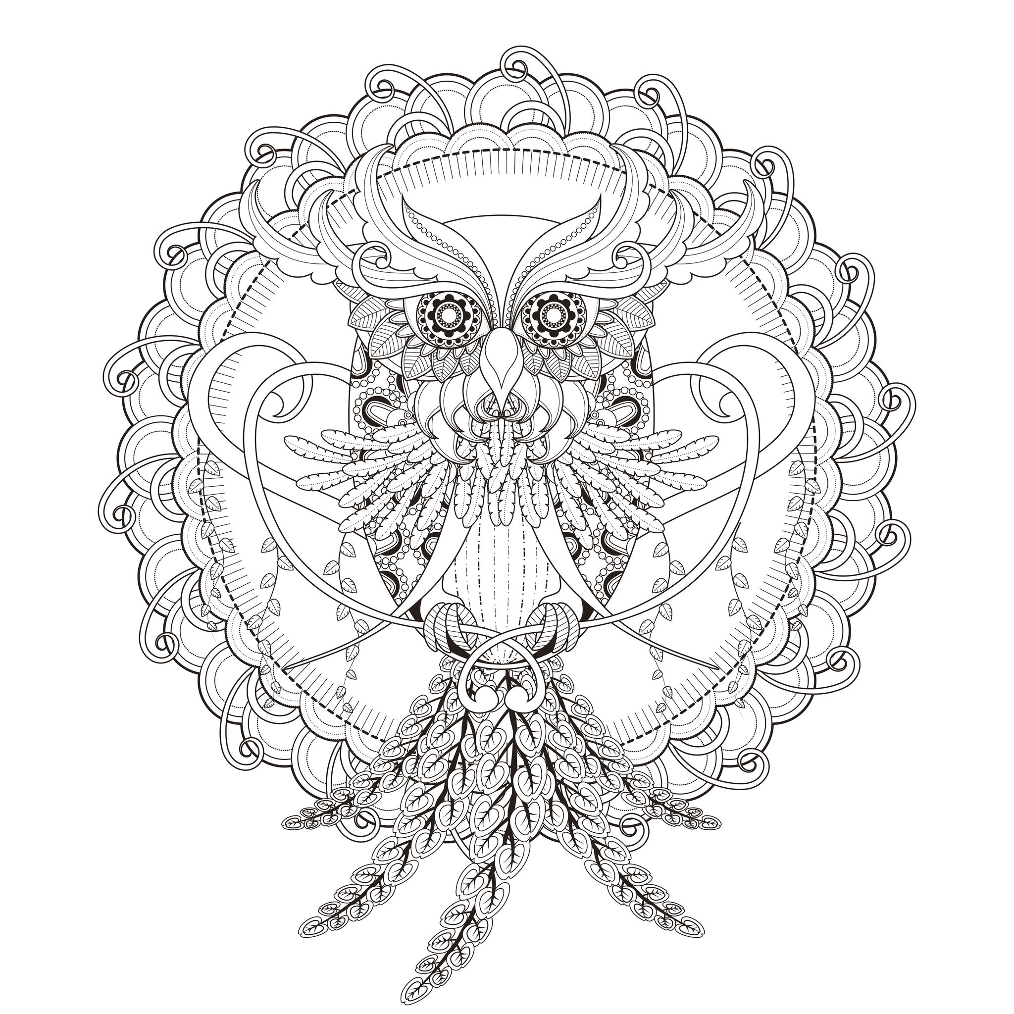 2048x2048 Mandala Owl