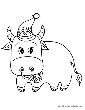363x470 Decorated Ox Coloring Pages