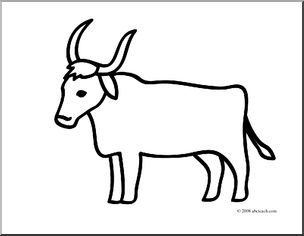 304x236 Clip Art Basic Words Ox (Coloring Page) I Abcteach