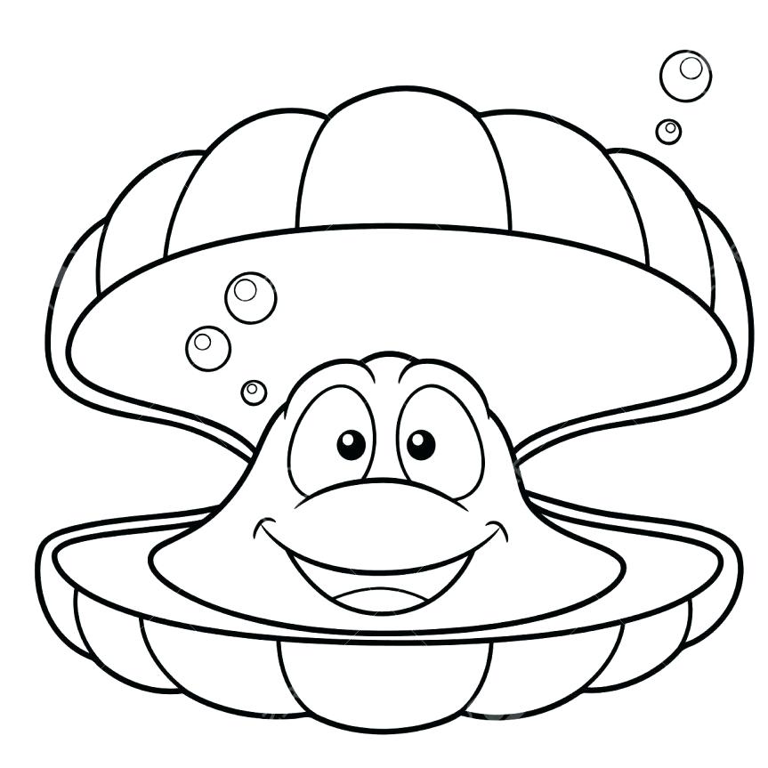 863x863 Clam Coloring Page Click The Oyster Shell Coloring Pages Clam Free