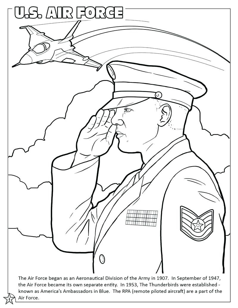 800x1035 Air Force Coloring Page