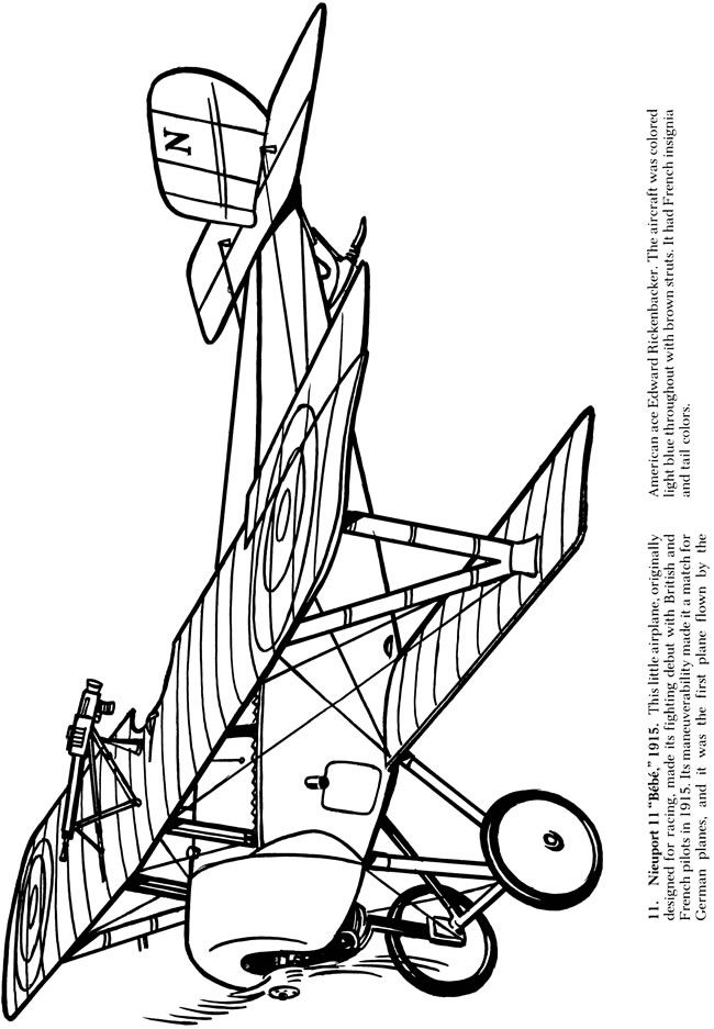 650x937 Airplanes Of World War I Coloring Book Dover Publications
