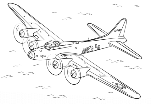 480x333 B 17 Coloring Pages Color Bros
