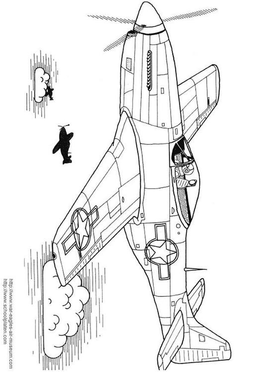 530x750 Coloring Page P 51 Mustang