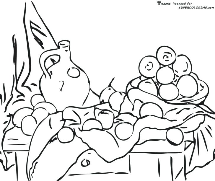 728x613 Masterpieces Coloring Pages For Adults Print Free Pablo Picasso