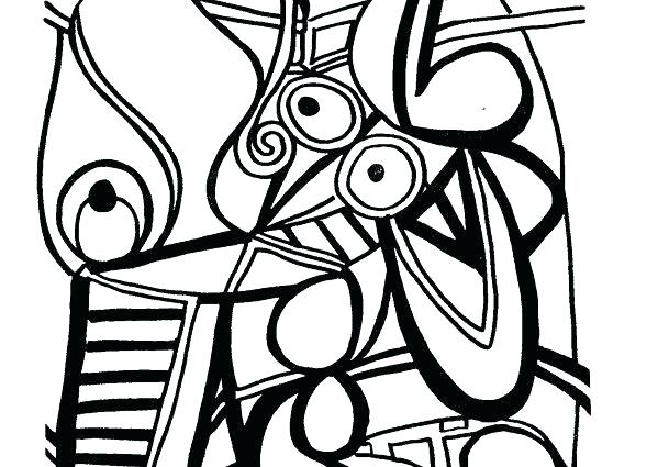 599x425 Pablo Picasso Coloring Pages Coloring Pages Adult Coloring Pages