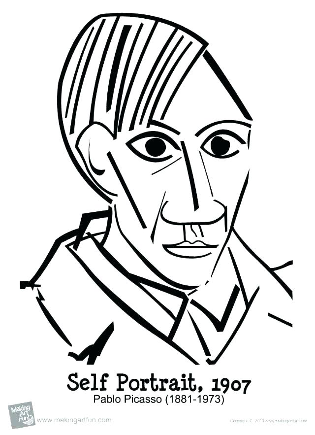 640x883 Pablo Picasso Coloring Pages Medium Size Of Cubism Coloring Pages