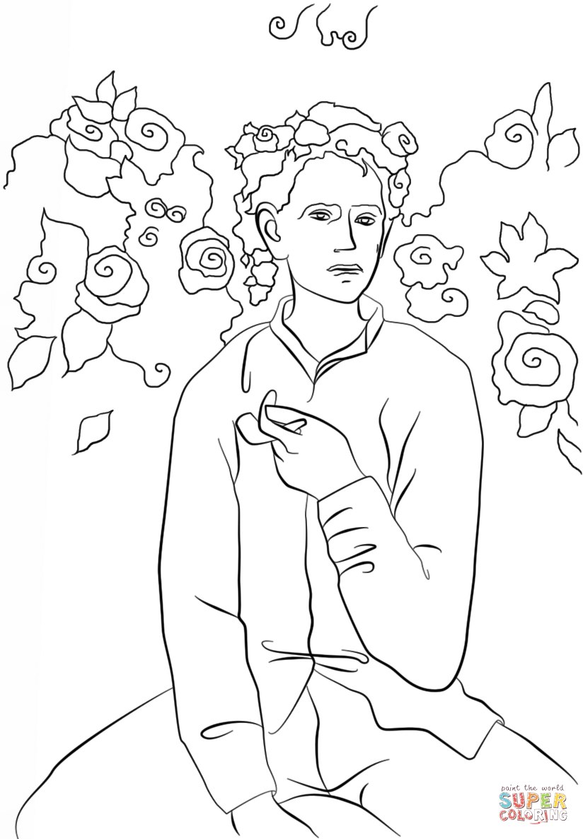 824x1186 Boy With A Pipe By Pablo Picasso Coloring Page Free Printable
