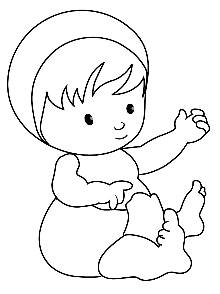 768x1024 Baby Face With Pacifier Template Coloring Page Within