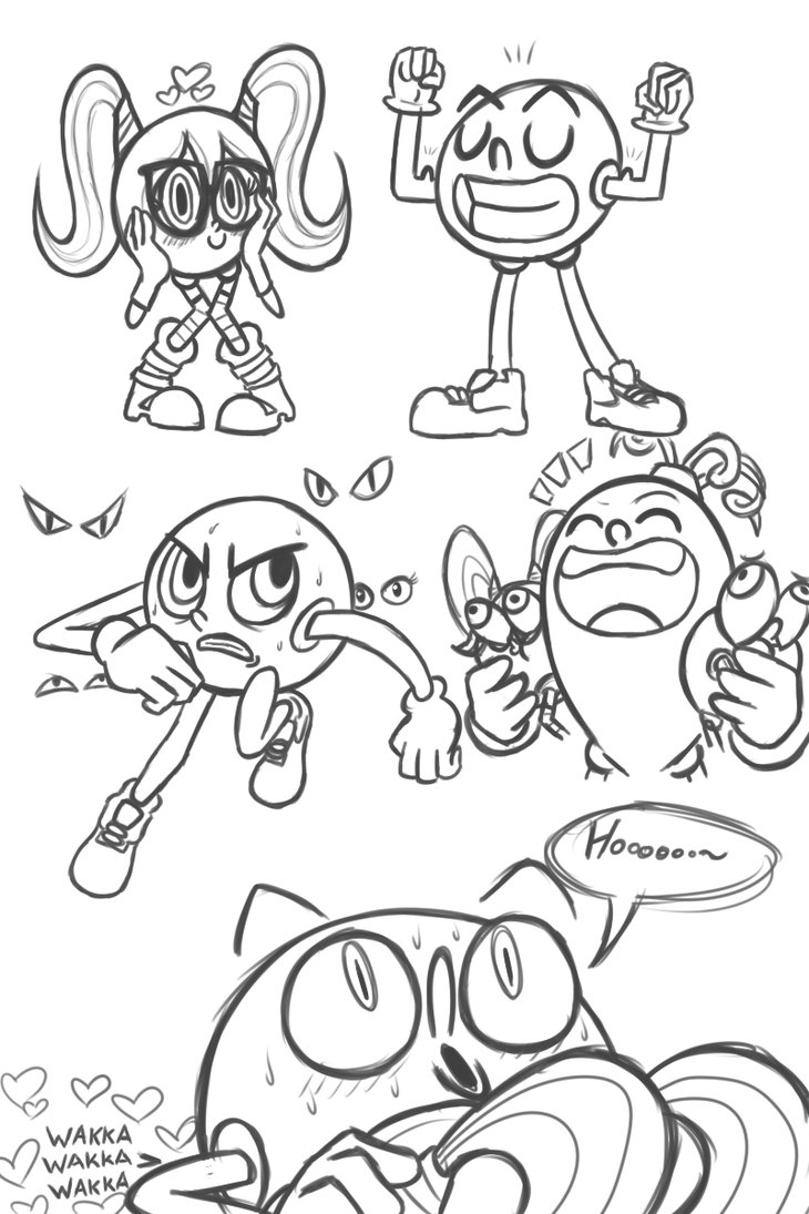 730x1095 Pac Man Doodles By Fallenjrblue