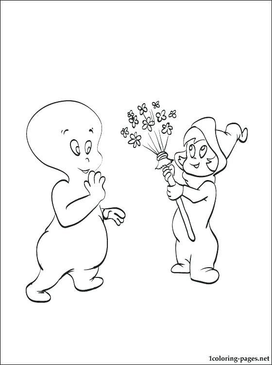 560x750 Coloring Pages Good Ghost With Little Girl Coloring Page Coloring