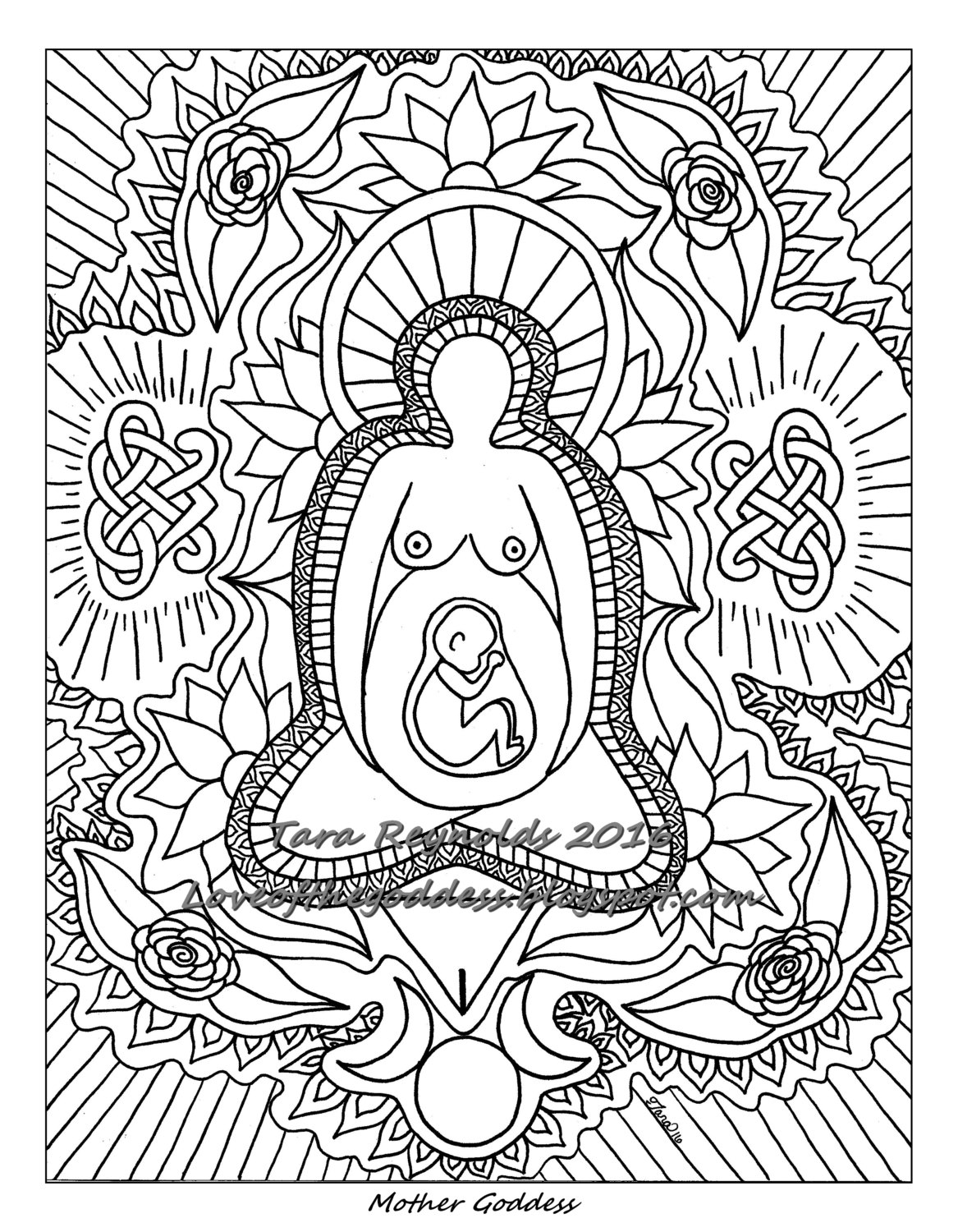 1167x1500 Pagan Art Goddess Coloring Page Mothers Day Divine Within Pages