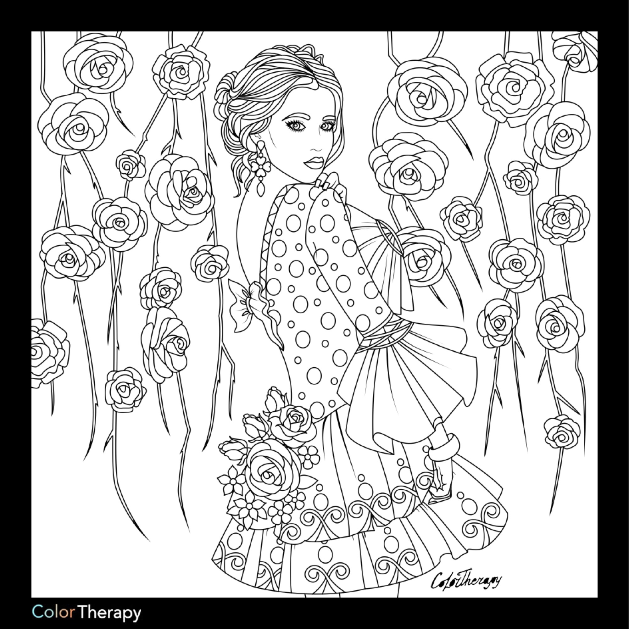 2000x2000 Lady With Floral Background Color With Color Therapy Httpwww