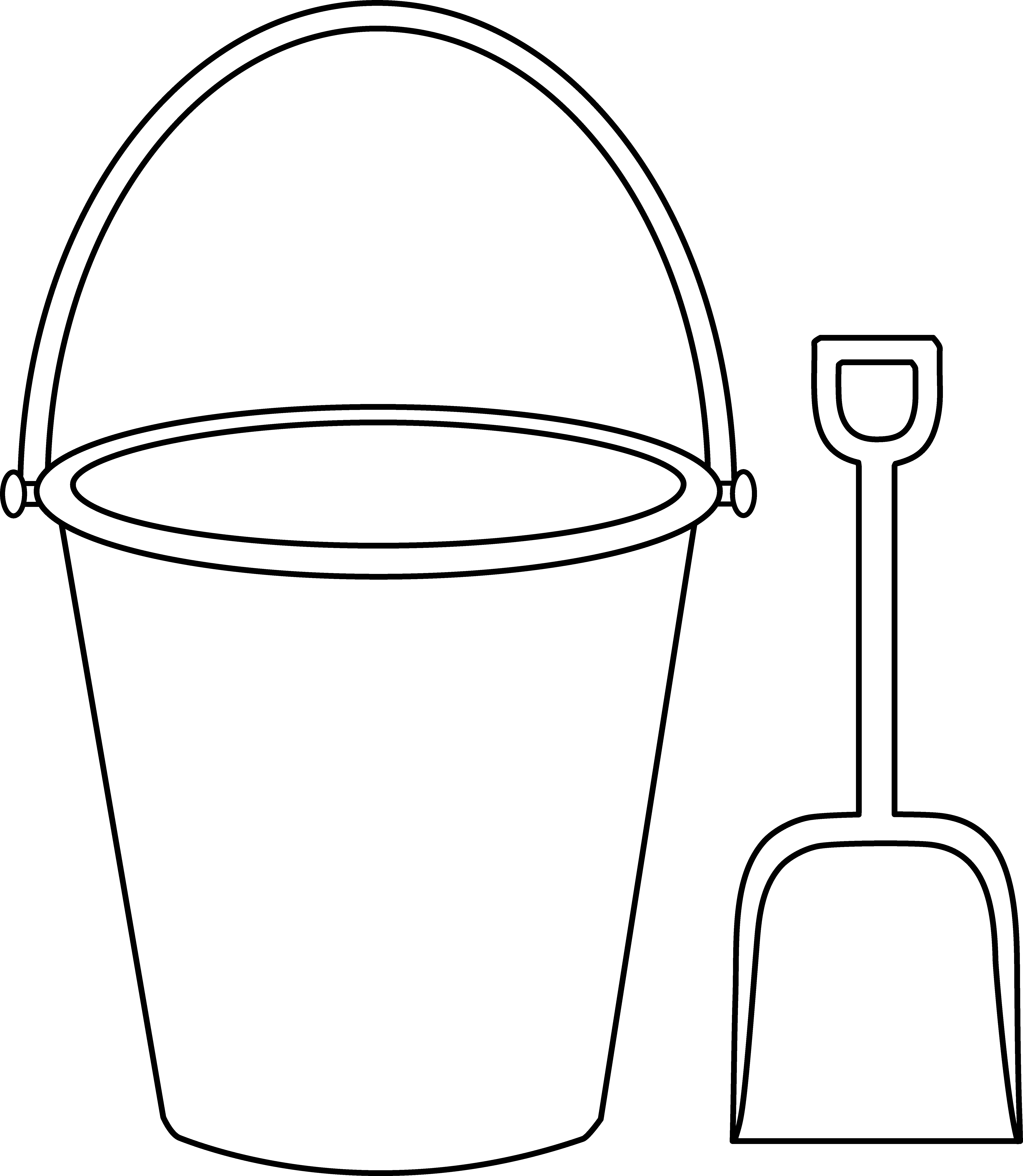 5849x6721 Bucket And Shovel Coloring Page To Print Free Coloring Sheets
