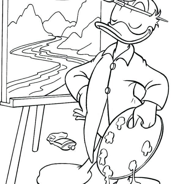 559x600 Palette And Brushes Coloring Page Free Painting Pages Intended