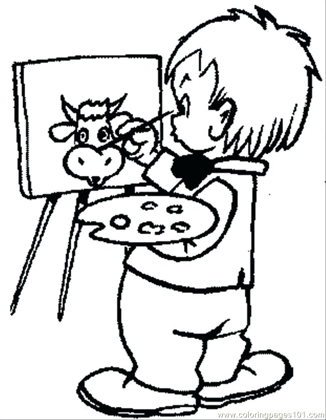 650x836 Paint Brush Coloring Page