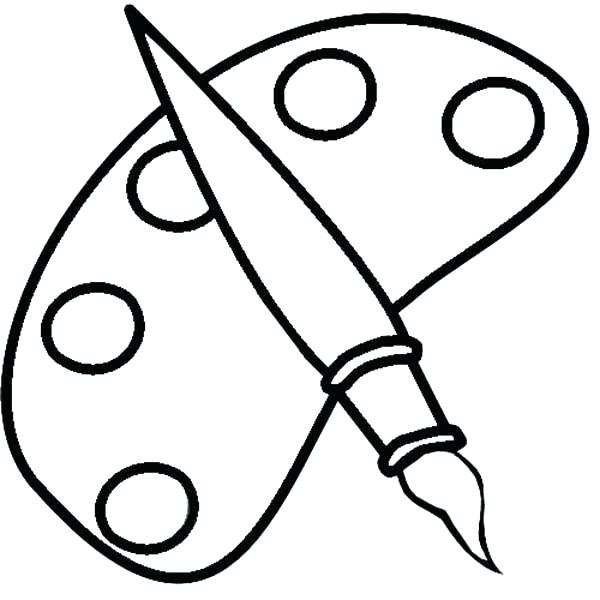 600x600 Paint Brush Coloring Page