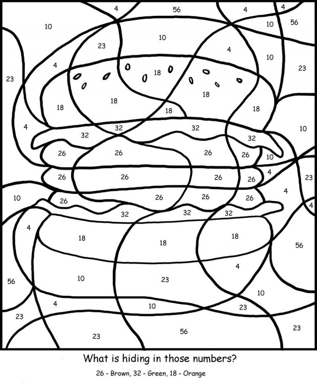 640x773 Free Color By Number Coloring Pages, Burger Coloring By Numbers