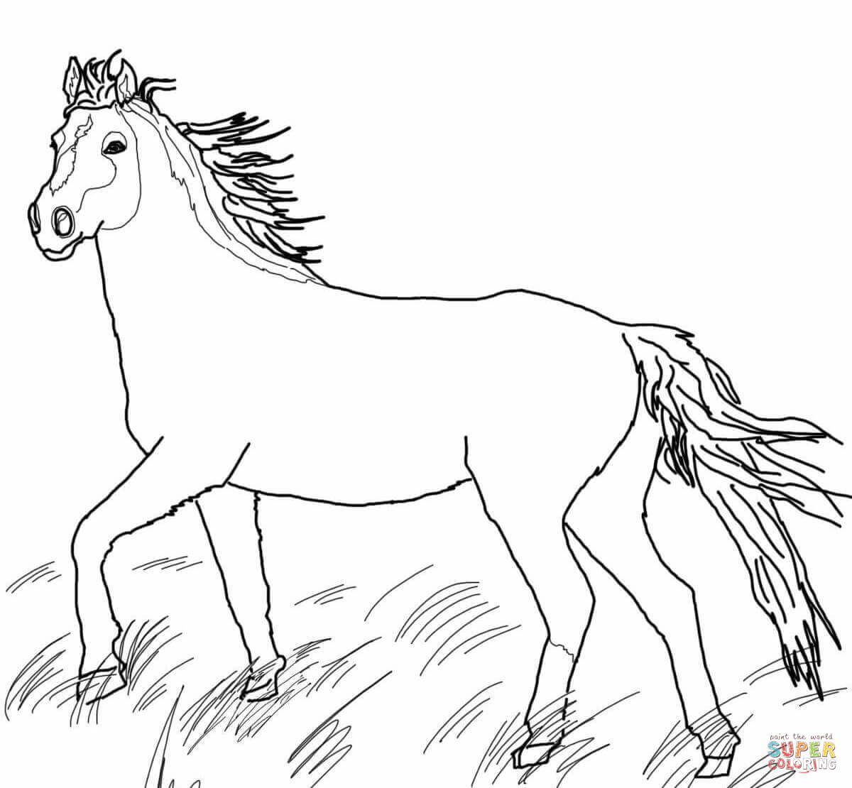 1200x1110 Mustang Wild Horse Coloring Page Free Printable Coloring Pages