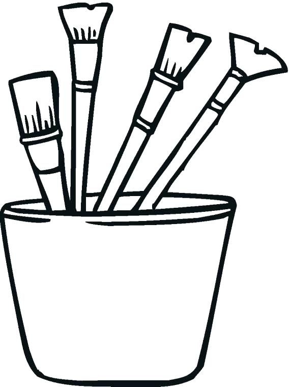 570x760 Paint Palette Colouring Page Secrets Brush Coloring And Brushes