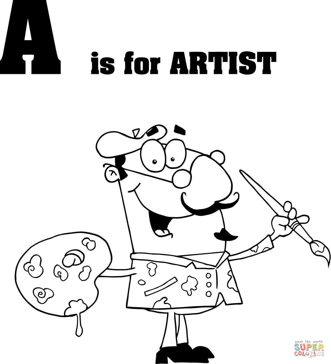 1066x1172 Artist Palette Coloring Page Palette And Paint Brush Line Art